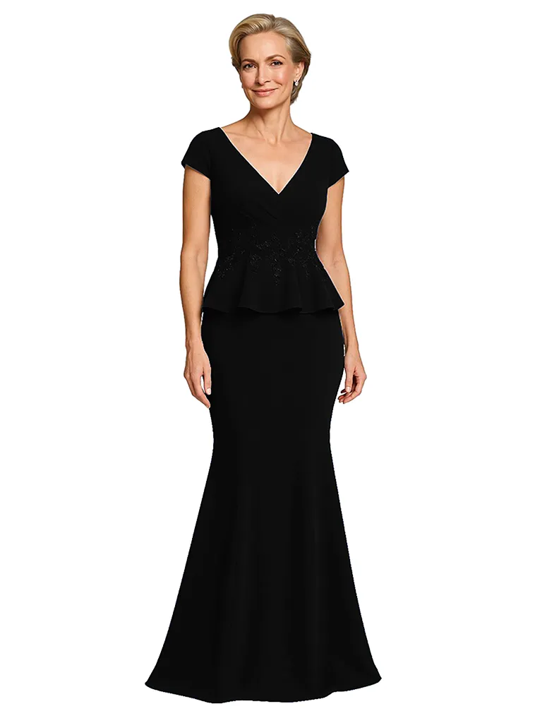 Chicsew Sexy V-neck Cap Sleeves Floor Length Mermaid Mother Of The Groom Dress With Ruffles sold by ChicSew product image thumbnail 5