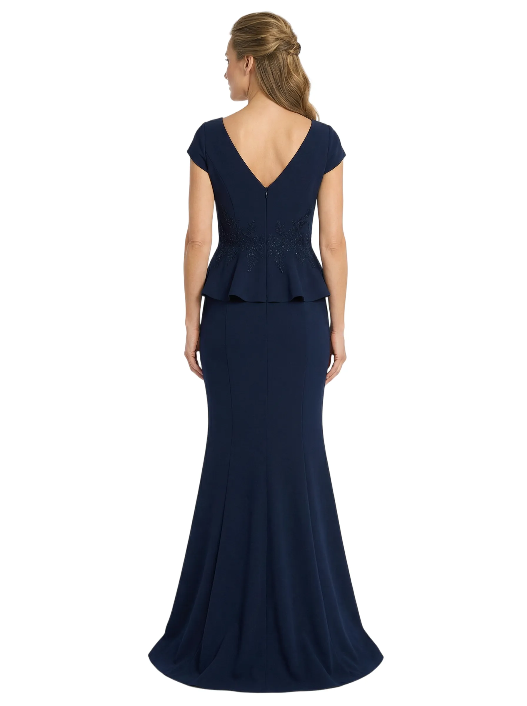 Chicsew Sexy V-neck Cap Sleeves Floor Length Mermaid Mother Of The Groom Dress With Ruffles sold by ChicSew product image thumbnail 3