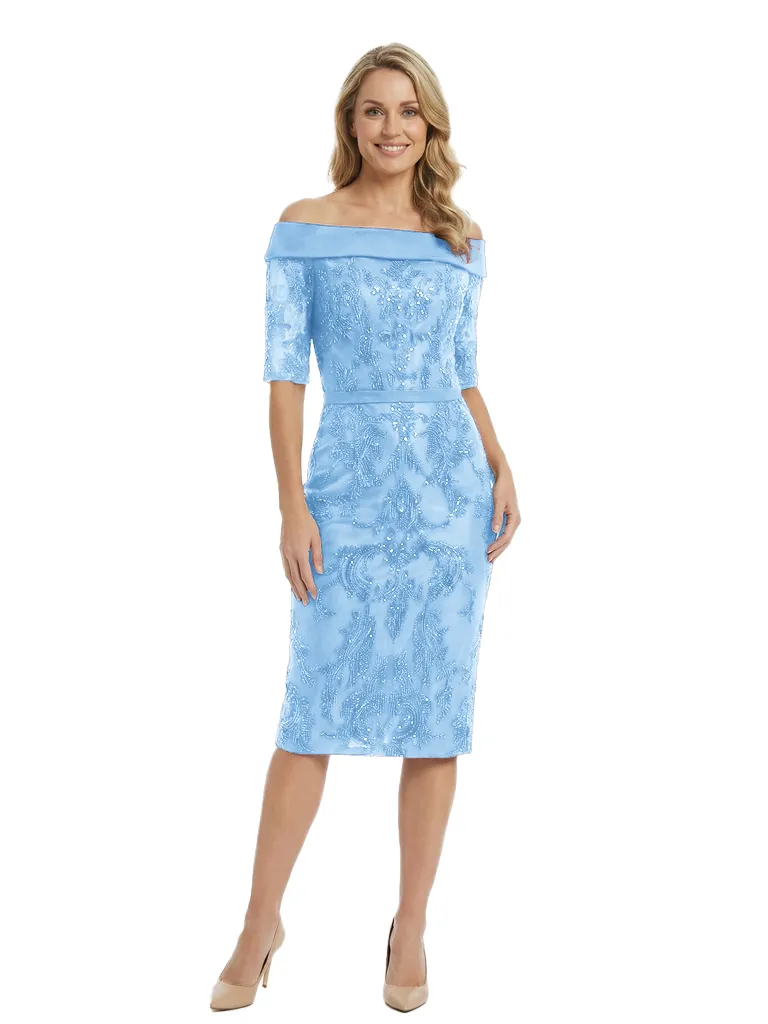 Chicsew Elegant Half Sleeves Lace Appliques Sequin Satin Sheath Mother Of The Bride Dress sold by ChicSew product image thumbnail 5