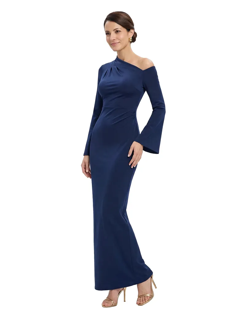 Chicsew Elegant Asymmetric Long Sleeves Ruched Mermaid Mother of The Groom Dress sold by ChicSew