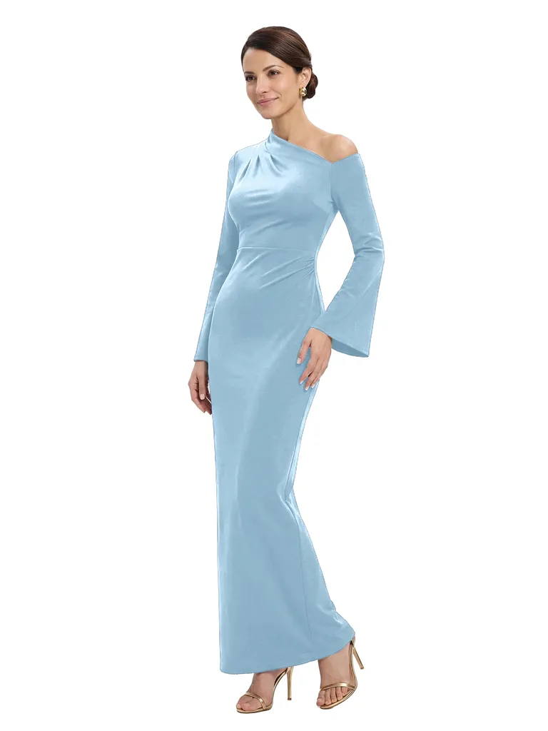 Chicsew Elegant Asymmetric Long Sleeves Ruched Mermaid Mother of The Groom Dress sold by ChicSew product image thumbnail 5