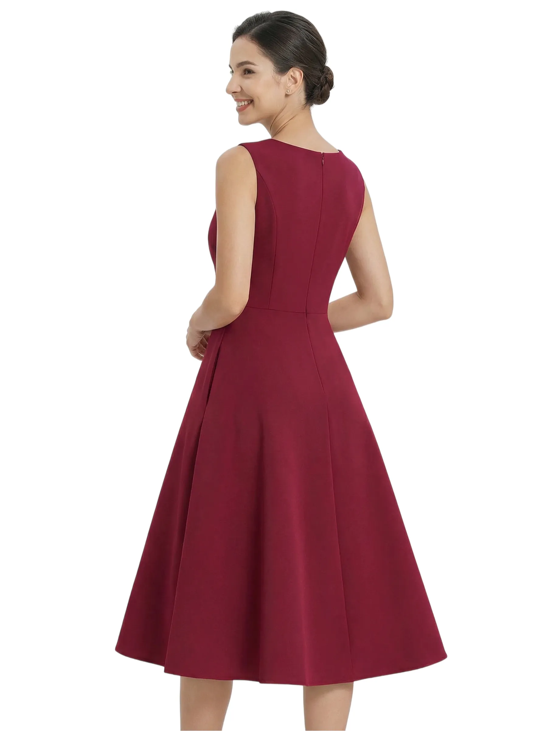 Chicsew Chic Scoop Sleeveless Ruched Knee-Length A-Line Mother Of The Brides Dress sold by ChicSew product image thumbnail 3