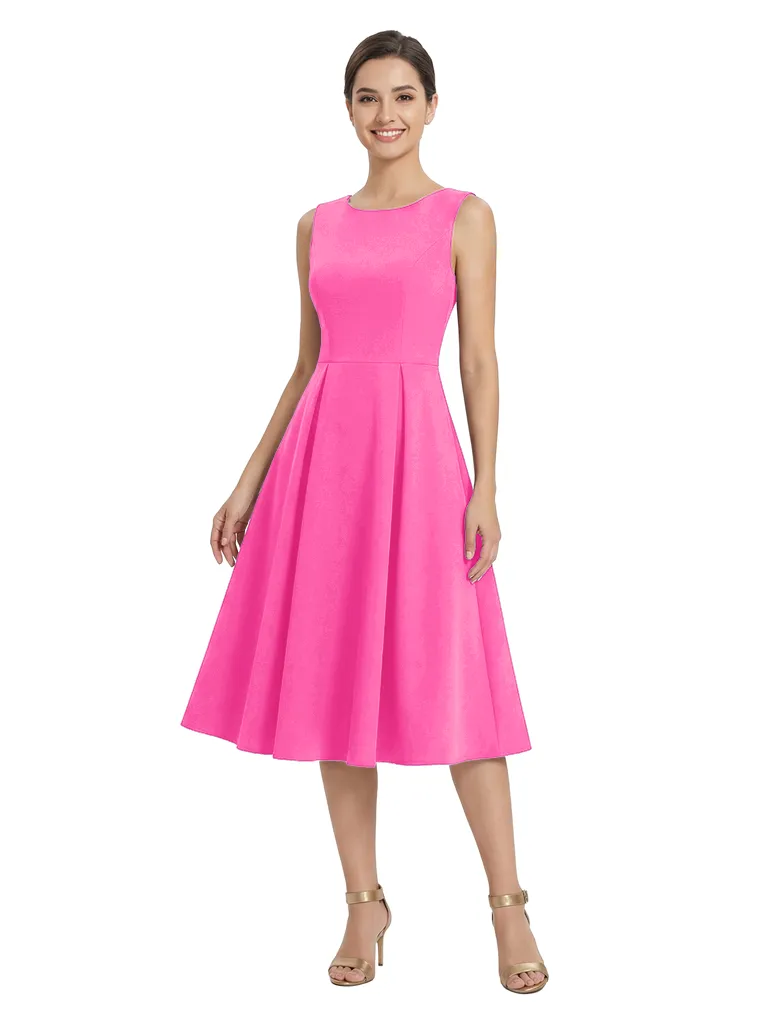 Chicsew Chic Scoop Sleeveless Ruched Knee-Length A-Line Mother Of The Brides Dress sold by ChicSew product image thumbnail 4