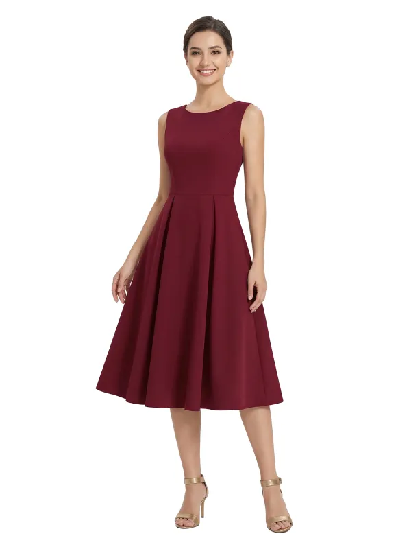 Chicsew Chic Scoop Sleeveless Ruched Knee-Length A-Line Mother Of The Brides Dress sold by ChicSew