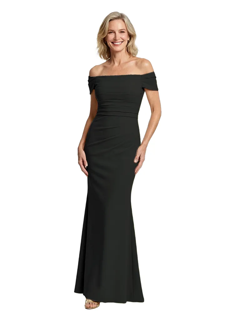 Chicsew Elegant Off Shoulder Sleeveless Ruched Floor Length Mermaid Mother Of The Groom Dress sold by ChicSew product image thumbnail 5