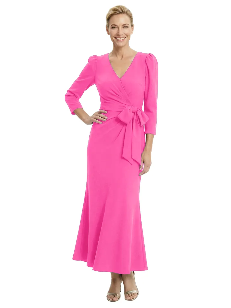 Chicsew Stylish Long Sleeves V-Neck Mermaid Gown Elegant Mother Of The Groom Dresses With Bow Knot sold by ChicSew product image thumbnail 4