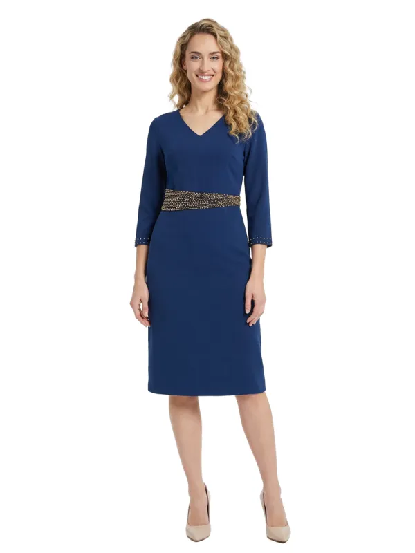 Chicsew Elegant V-Neck 3/4 Sleeves Sheath Knee-Length Mother Of The Bride Dresses made by ChicSew