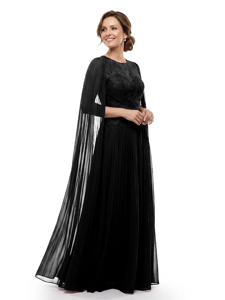 Chicsew Mother of The Bride Dresses Jewel Long Sleeves Chiffon Gown Formal Wedding Event Dress sold by ChicSew product image thumbnail 4