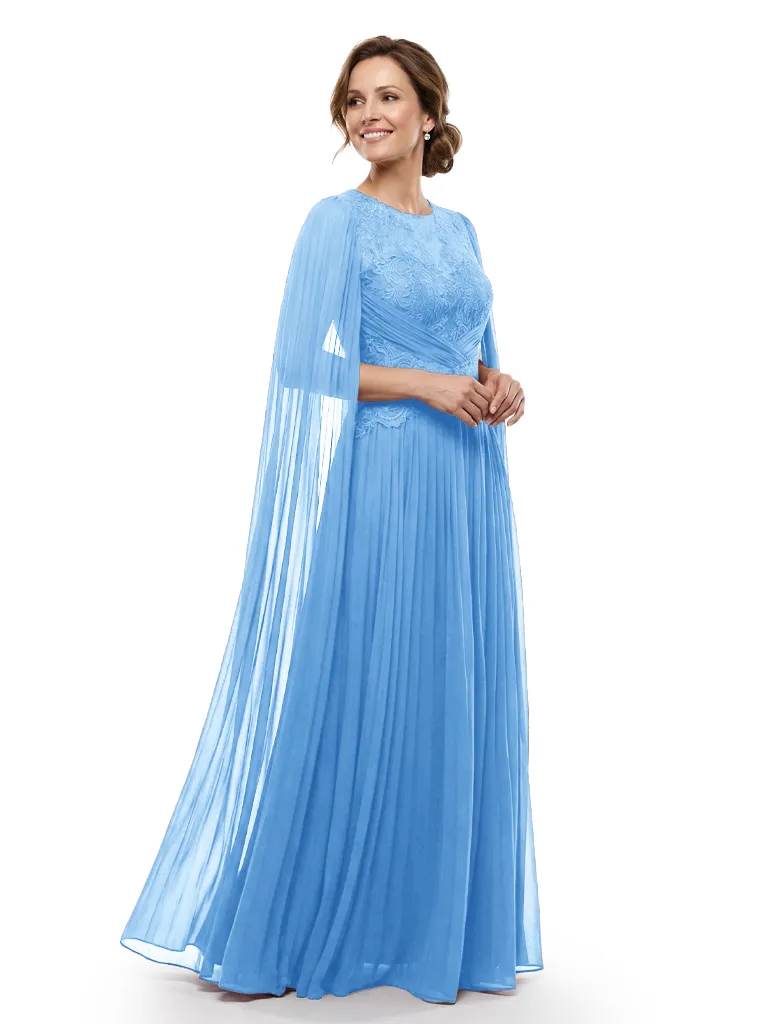 Chicsew Mother of The Bride Dresses Jewel Long Sleeves Chiffon Gown Formal Wedding Event Dress sold by ChicSew product image thumbnail 5