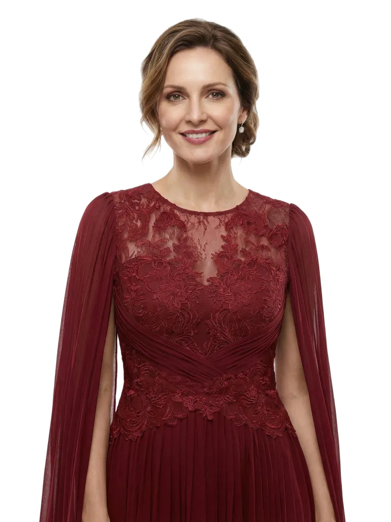 Chicsew Mother of The Bride Dresses Jewel Long Sleeves Chiffon Gown Formal Wedding Event Dress sold by ChicSew product image thumbnail 2