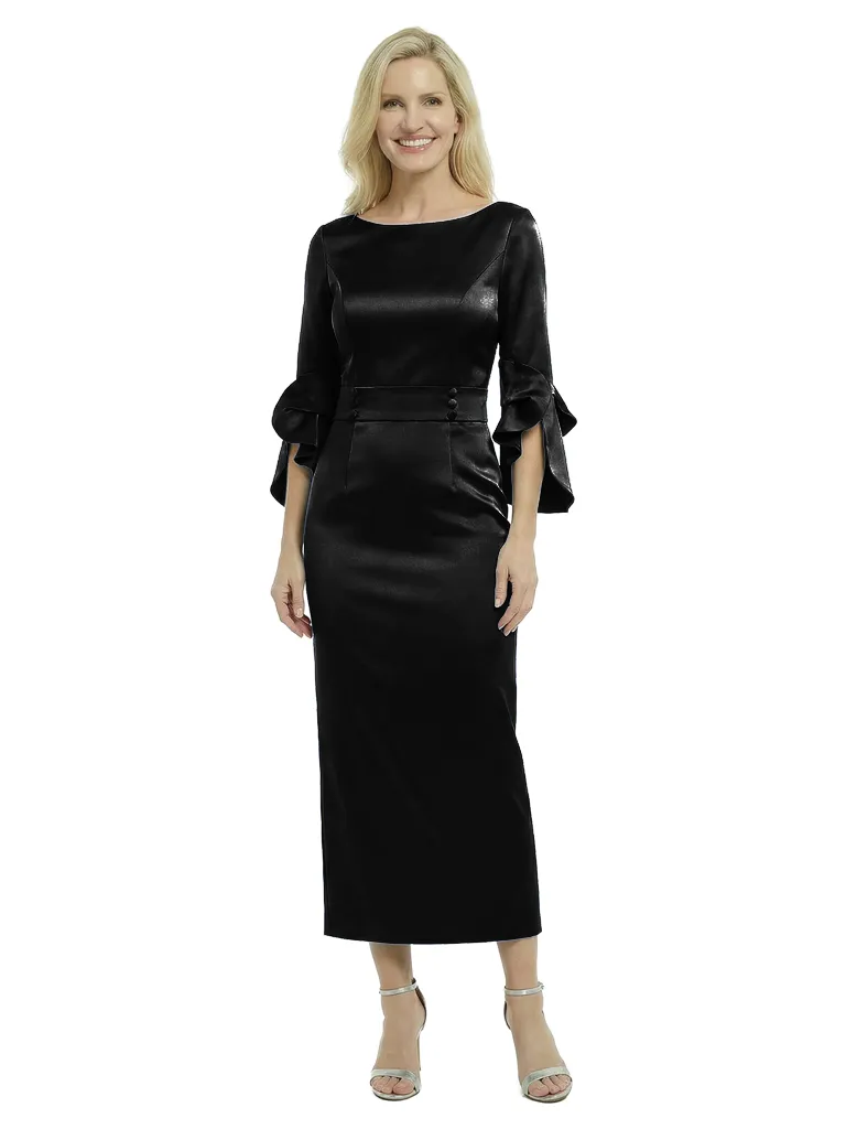 Chicsew Classy Boat Neck 3/4 Sleeves Satin Ankle-Length Sheath Mother Of The Bride Dresses sold by ChicSew product image thumbnail 4