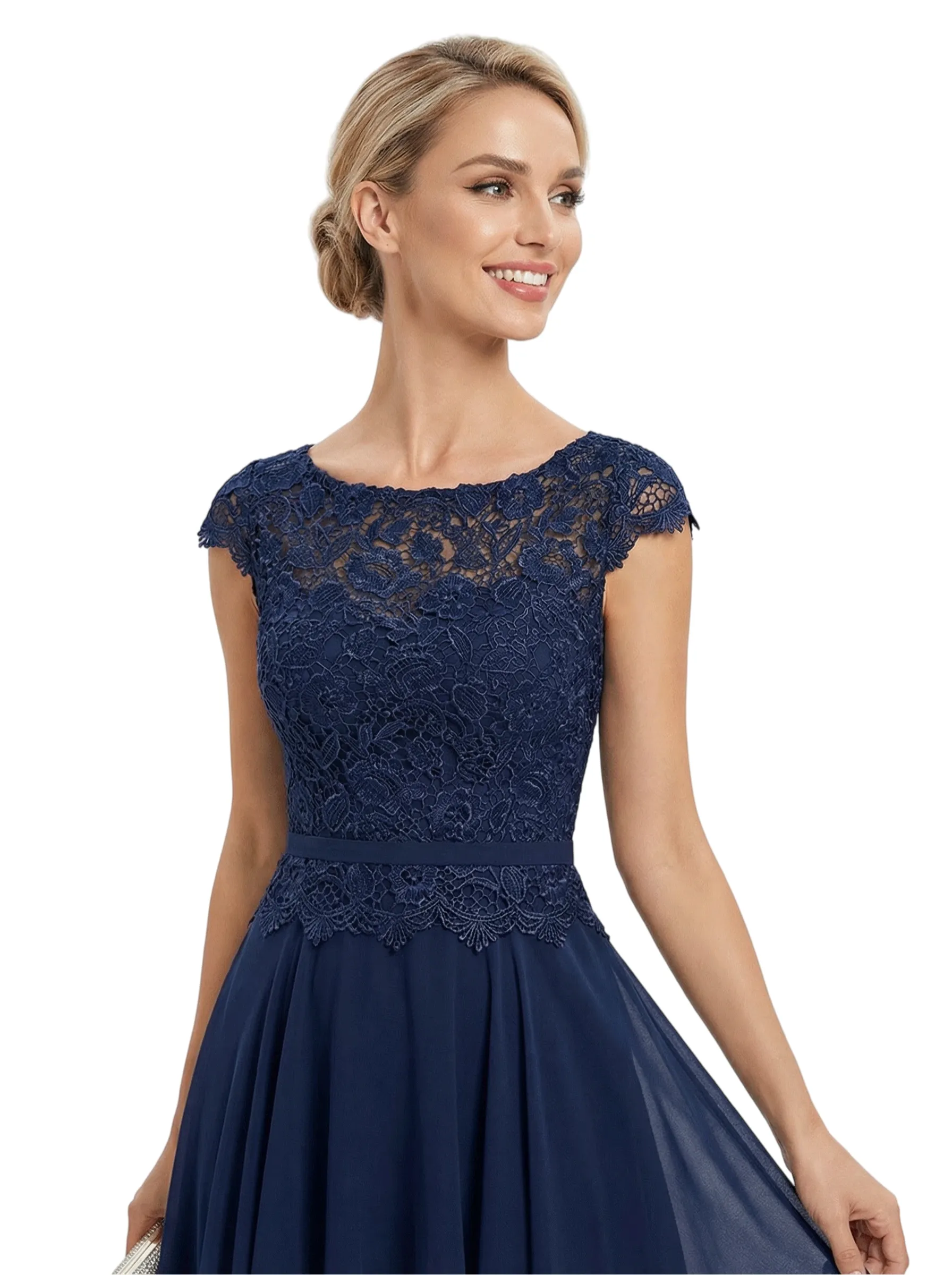 Chicsew Charming Scalloped Lace Boat Neck Cap Sleeves Mother Of The Bride Dress sold by ChicSew product image thumbnail 3