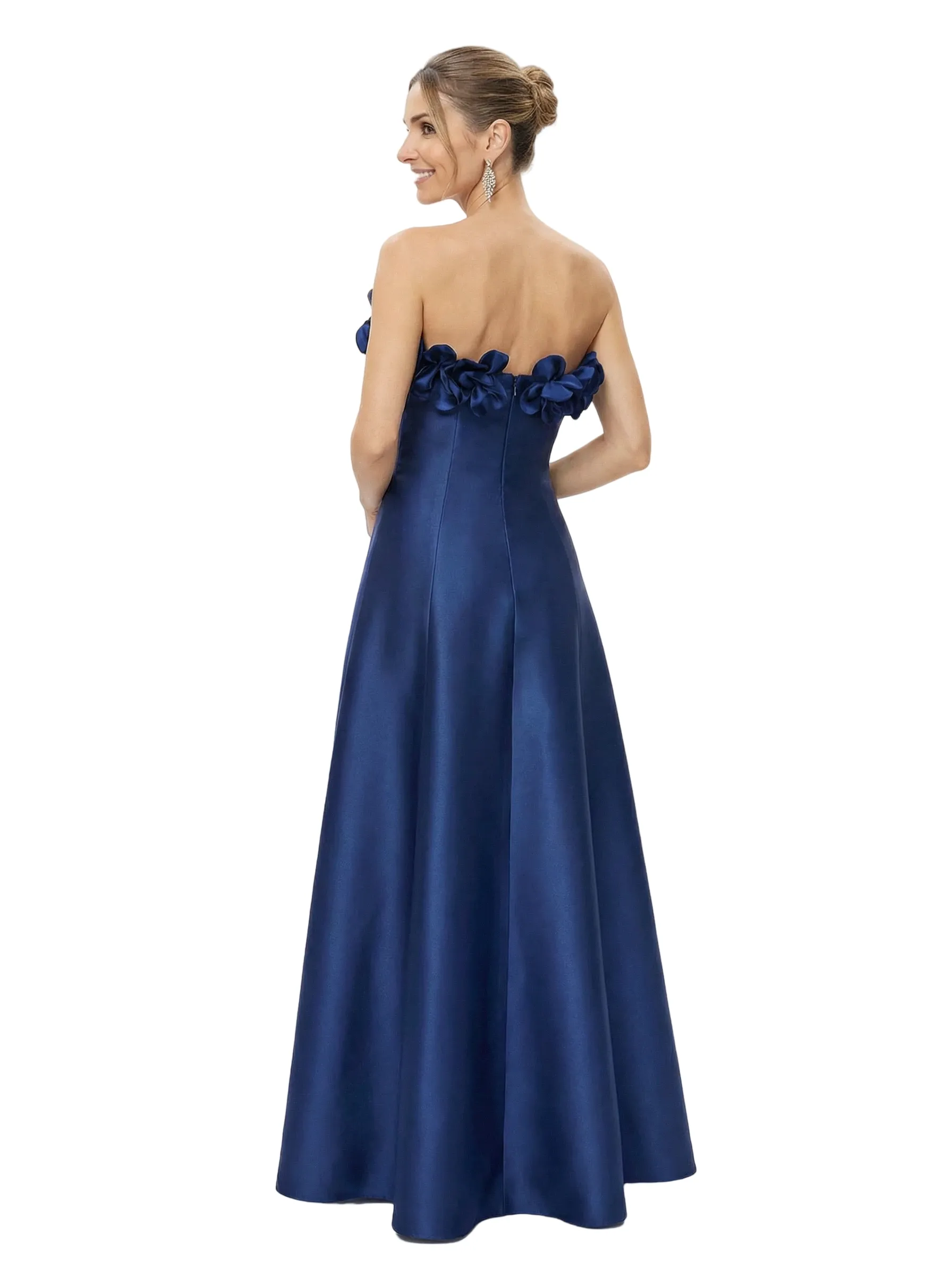 Chicsew Elegant Strapless Satin A-Line Mother Of The Bride Gowns With 3D Floral Appliques sold by ChicSew product image thumbnail 3