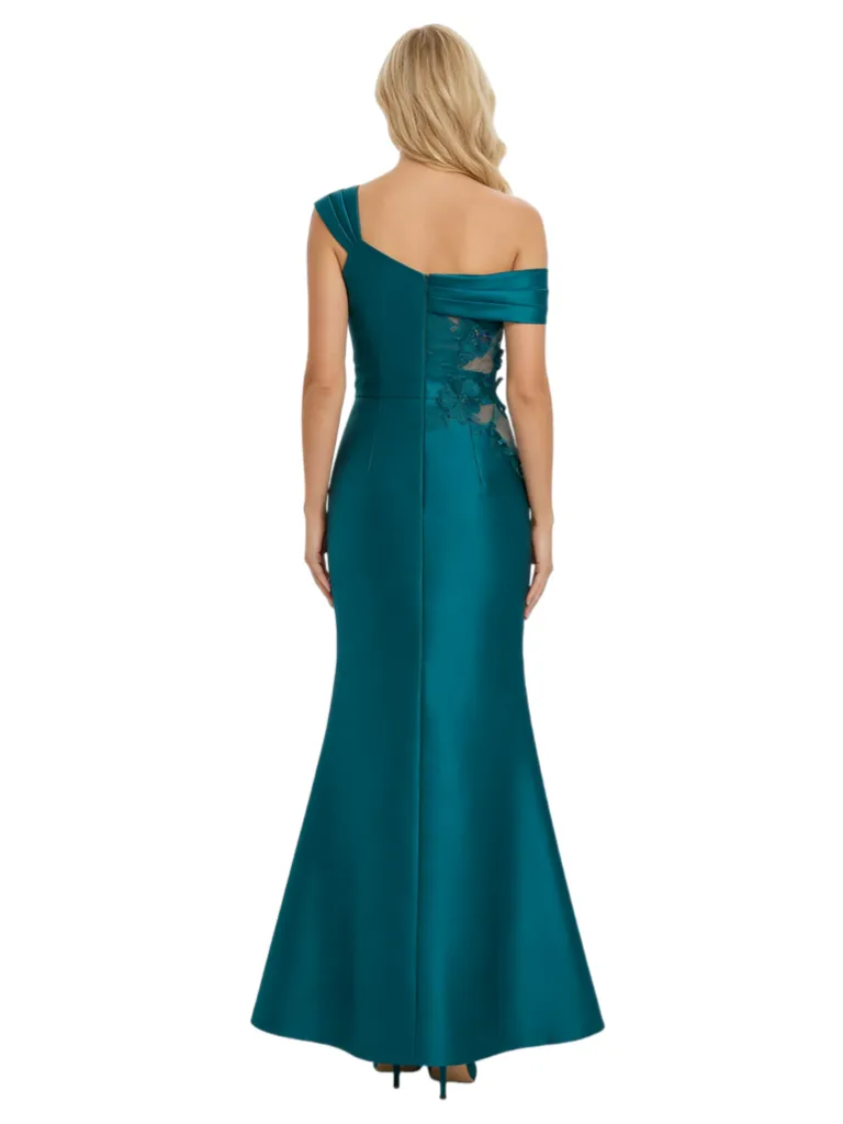 Chicsew Mother of The Groom Dresses Asymmetrical Satin Mermaid Maxi Gown Fancy Embroidered Formal Bridal Party Dress sold by ChicSew product image thumbnail 2