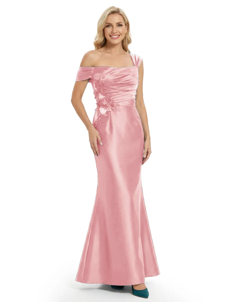 Chicsew Mother of The Groom Dresses Asymmetrical Satin Mermaid Maxi Gown Fancy Embroidered Formal Bridal Party Dress sold by ChicSew product image thumbnail 5