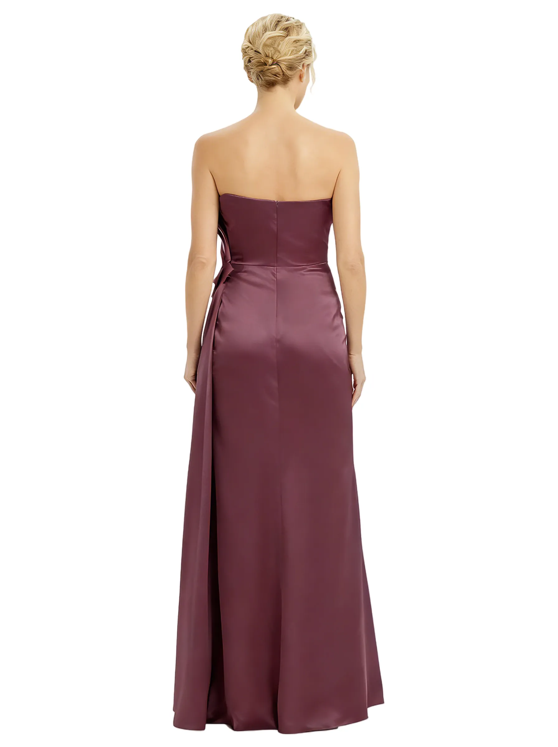 Chicsew Strapless Ruffle Mother Of The Bride Dresses Satin Modern Sheath Gown sold by ChicSew product image thumbnail 2