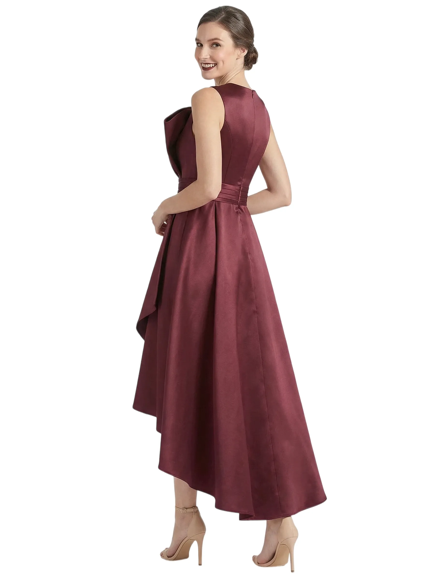 Chicsew Elegant Mother of The Bride Dress V-Neck Satin High-Low A-Line Gown sold by ChicSew product image thumbnail 3