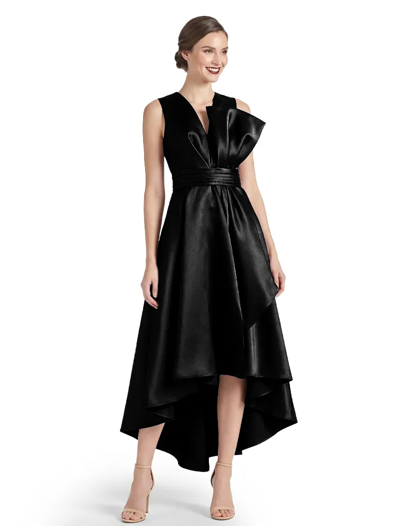 Chicsew Elegant Mother of The Bride Dress V-Neck Satin High-Low A-Line Gown sold by ChicSew product image thumbnail 4