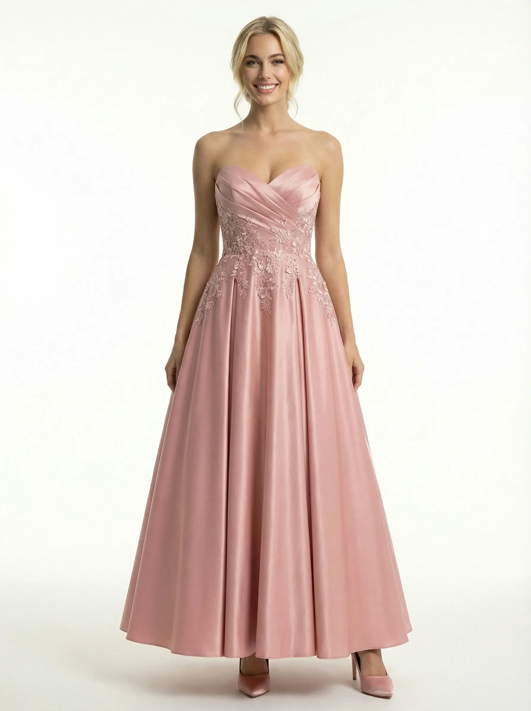 Classy Lace Applique Sweetheart A-Line Long Evening Gown sold by ChicSew