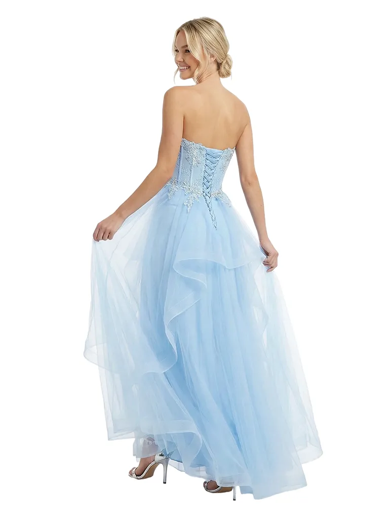 Sexy Sweetheart Sleeveless Tulle Lace Applique A-Line Formal Prom Dress sold by ChicSew product image thumbnail 4