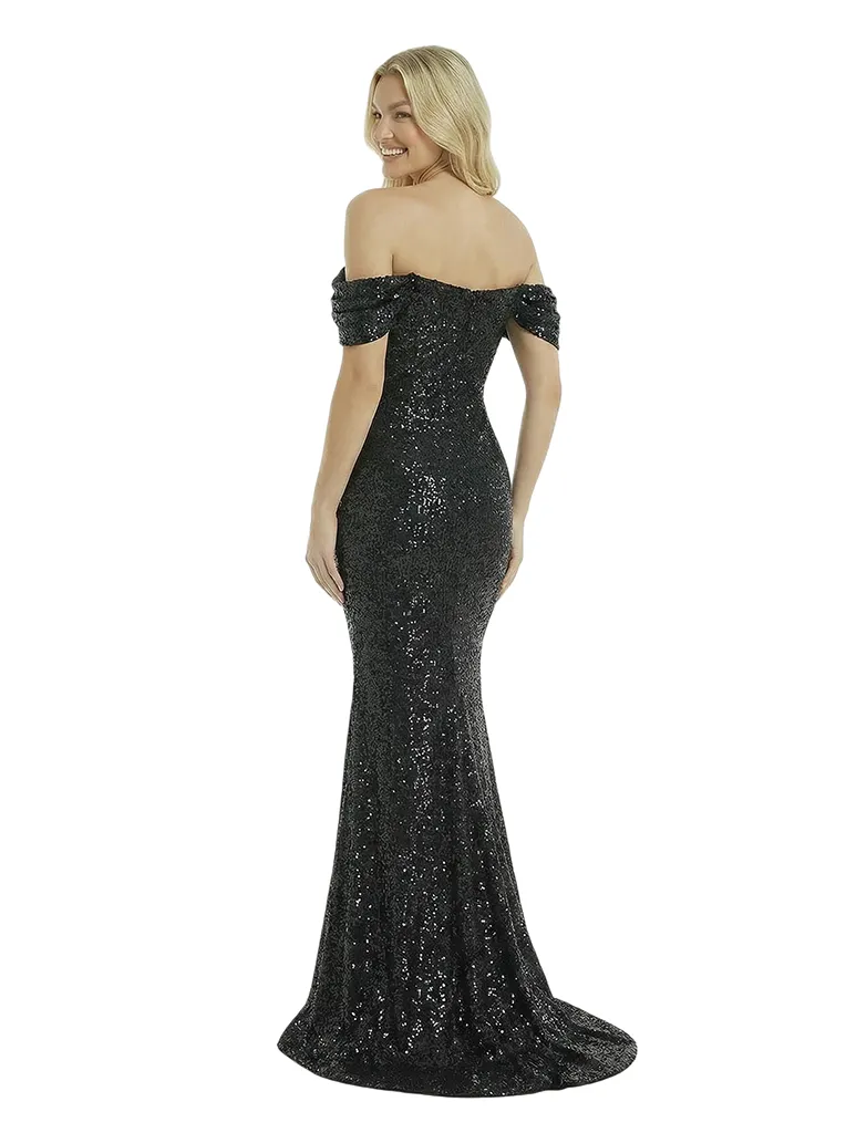 Fancy Off the Shoulder Sequin Evening Gown Mermaid Floor Length Formal Prom Dress sold by ChicSew product image thumbnail 3