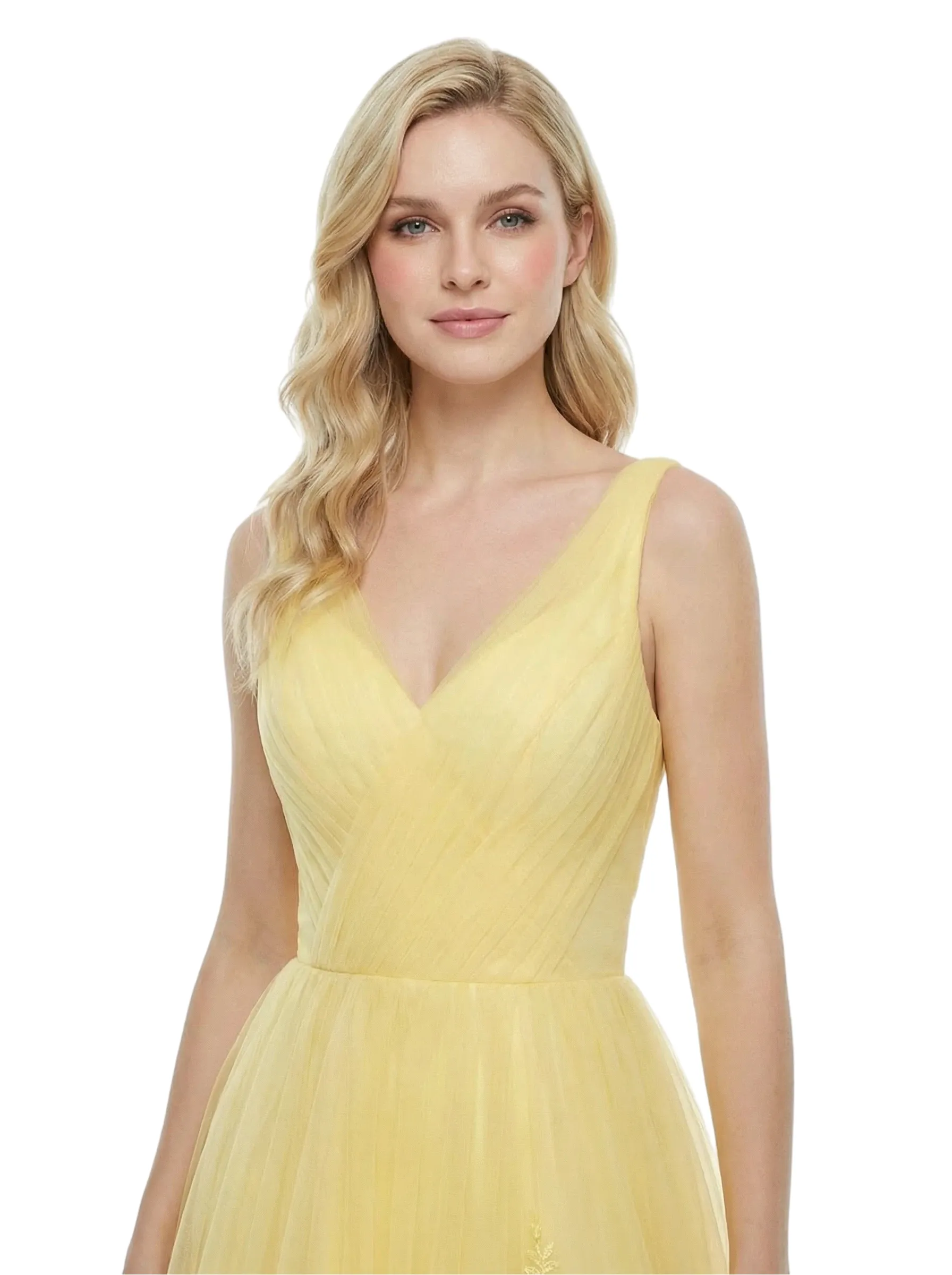 ChicSew Beautiful Spaghetti Straps V-Neck Tulle A-Line Maxi Long Evening Prom Dresses sold by ChicSew product image thumbnail 2