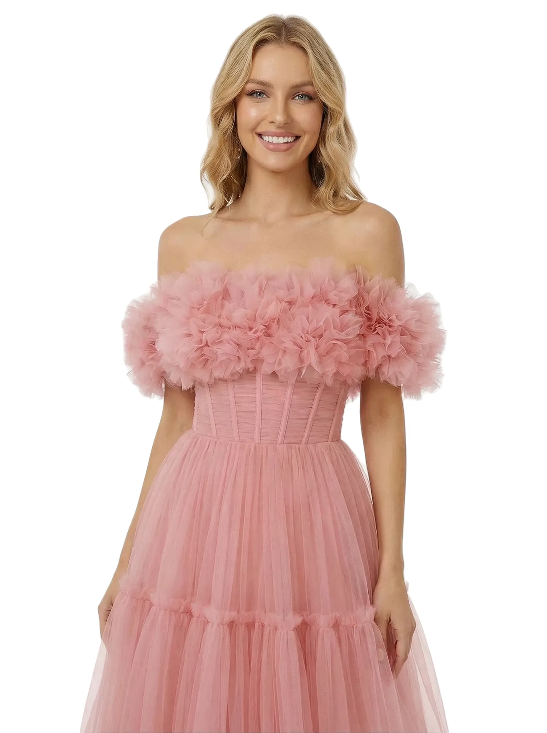 ChicSew Beautiful Strapless Corset Tulle A-Line Maxi Long Evening Prom Dresses sold by ChicSew product image thumbnail 2