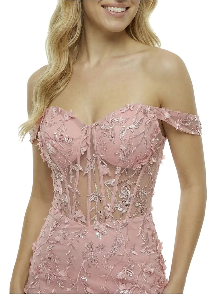 ChicSew Elegant Off Shoulder Prom Dress Lace Corset Tulle Mermaid Maxi Formal Evening Gown sold by ChicSew product image thumbnail 2