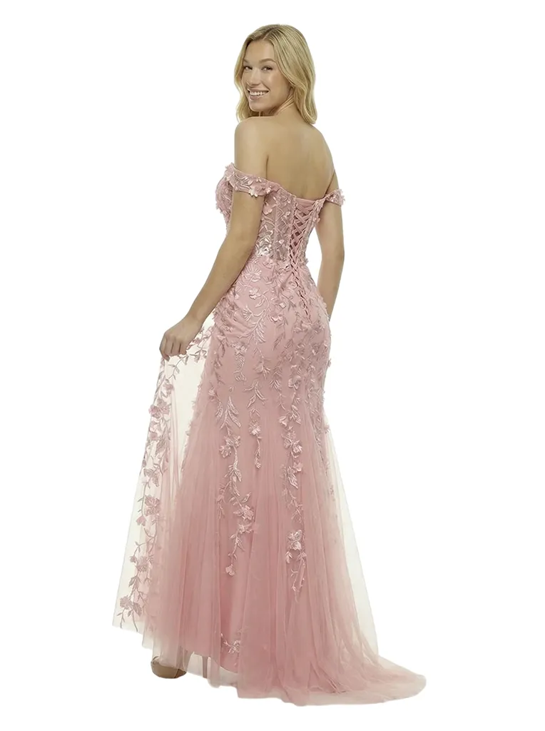 ChicSew Elegant Off Shoulder Prom Dress Lace Corset Tulle Mermaid Maxi Formal Evening Gown sold by ChicSew product image thumbnail 3