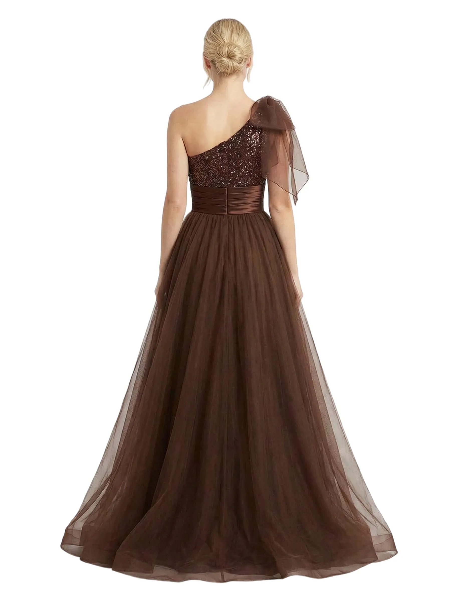 ChicSew Fancy One Shoulder Prom Dress Sequin Tulle Ruched Formal Evening Dresses sold by ChicSew product image thumbnail 3