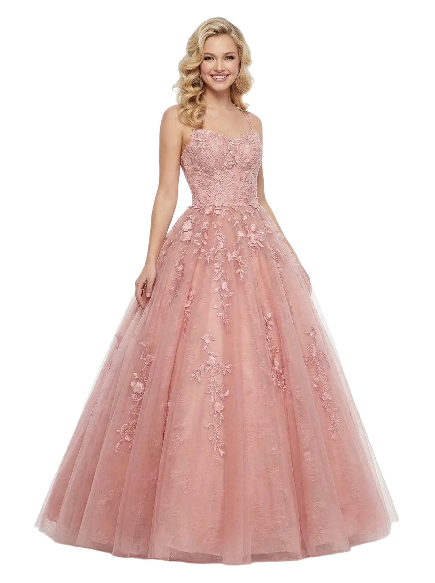 ChicSew Elegant Ball Gown Prom Dress Lace Tulle A-Line Long Formal Evening Gown sold by ChicSew