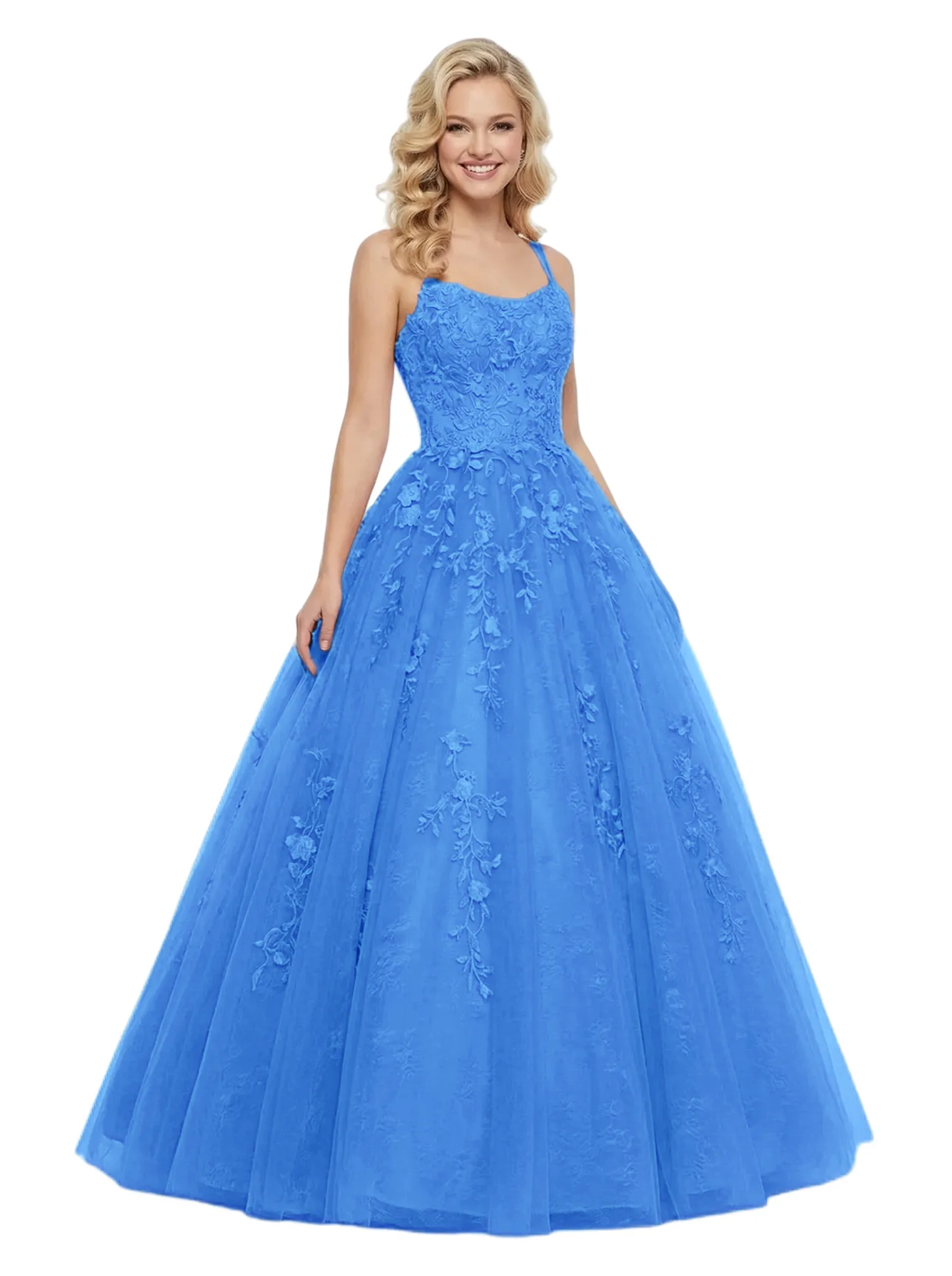 ChicSew Elegant Ball Gown Prom Dress Lace Tulle A-Line Long Formal Evening Gown sold by ChicSew product image thumbnail 5