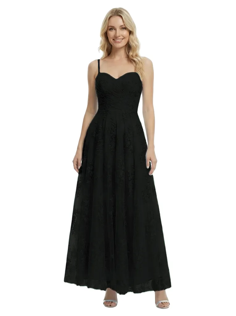 ChicSew Elegant Spaghetti Strap Lace Ankle-Length Maxi Formal Evening Gown sold by ChicSew product image thumbnail 4
