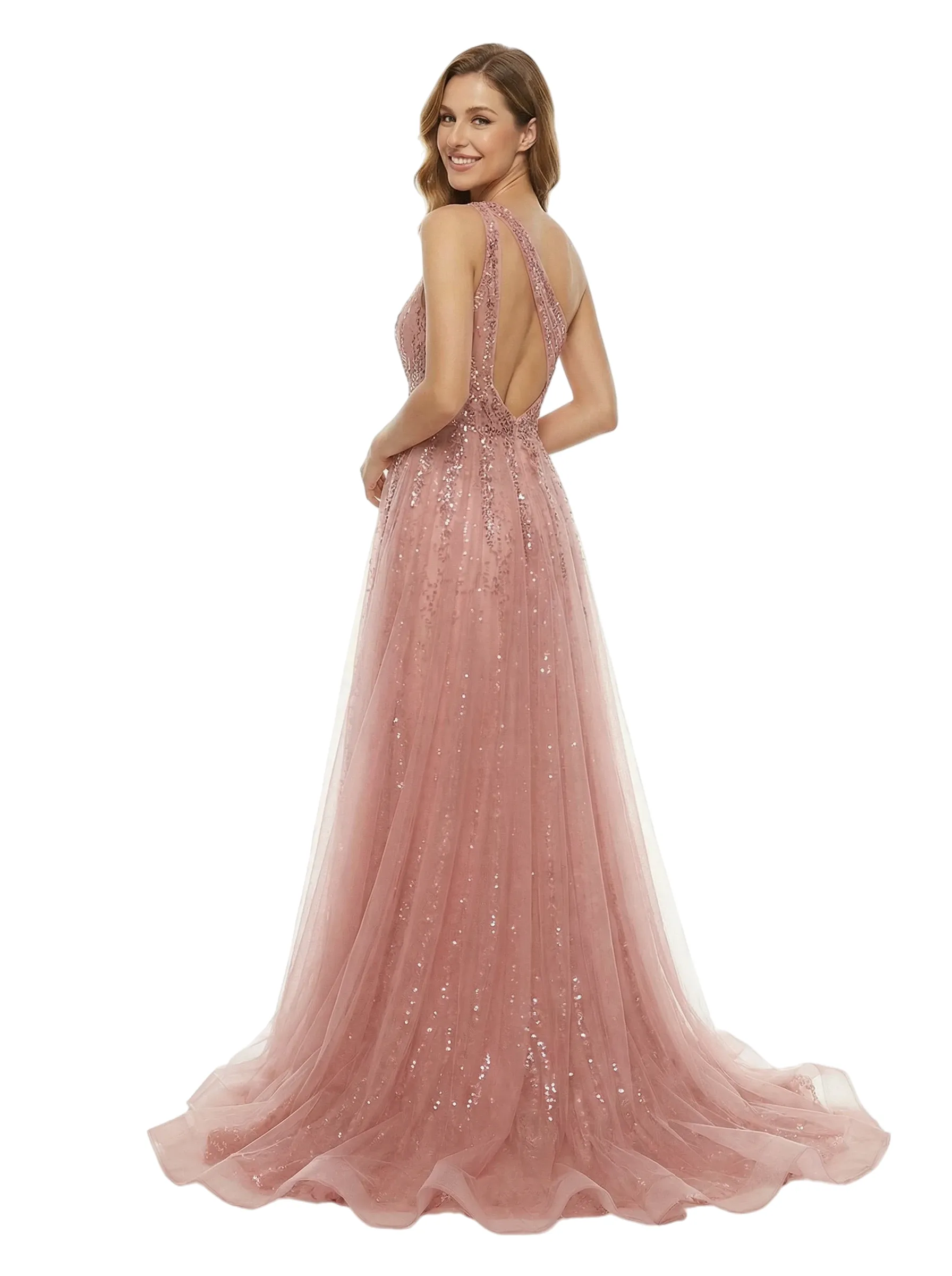 ChicSew Sexy One Shoulder Tulle Lace Appliques Side Slit A-Line Formal Prom Dress sold by ChicSew product image thumbnail 3