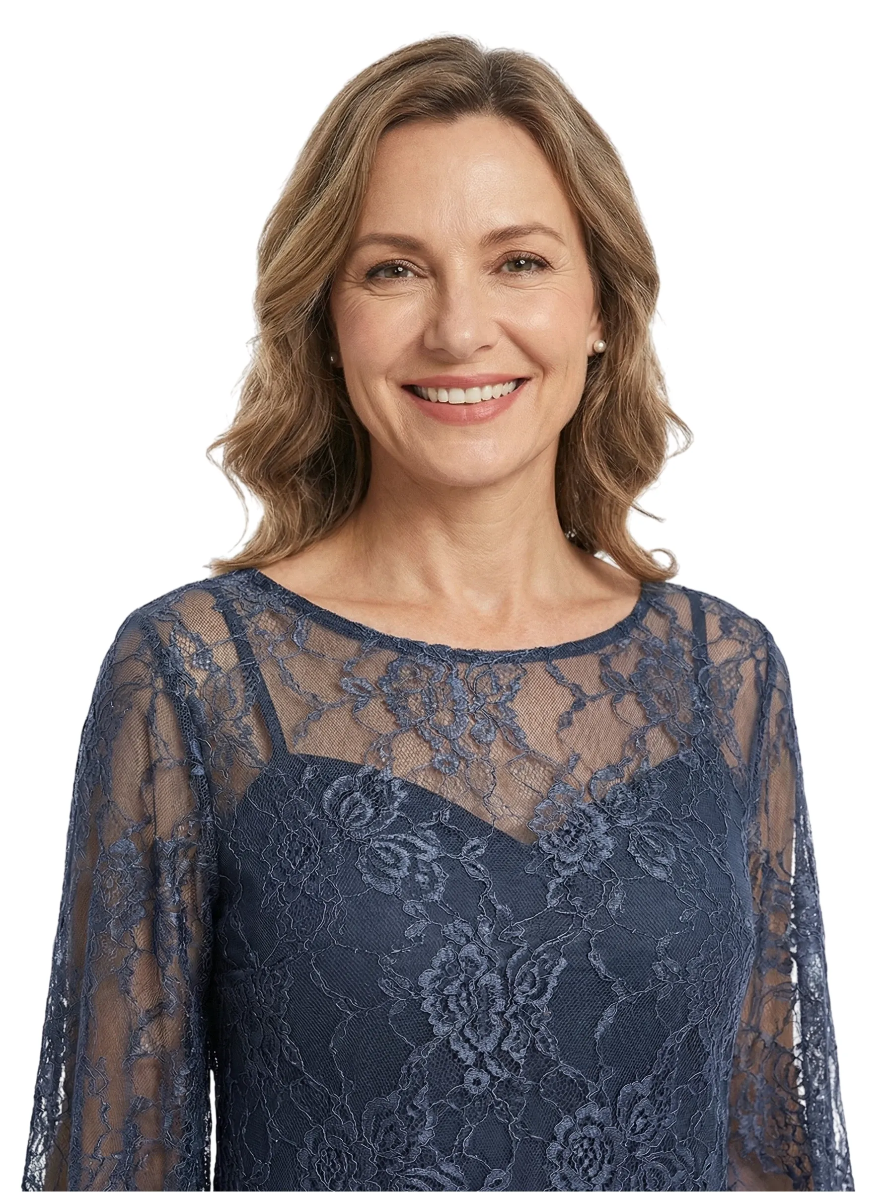 ChicSew Exquisite Lace Mother Of The Groom PantSuits Scoop Long Sleeves Modern Evening Set sold by ChicSew product image thumbnail 2
