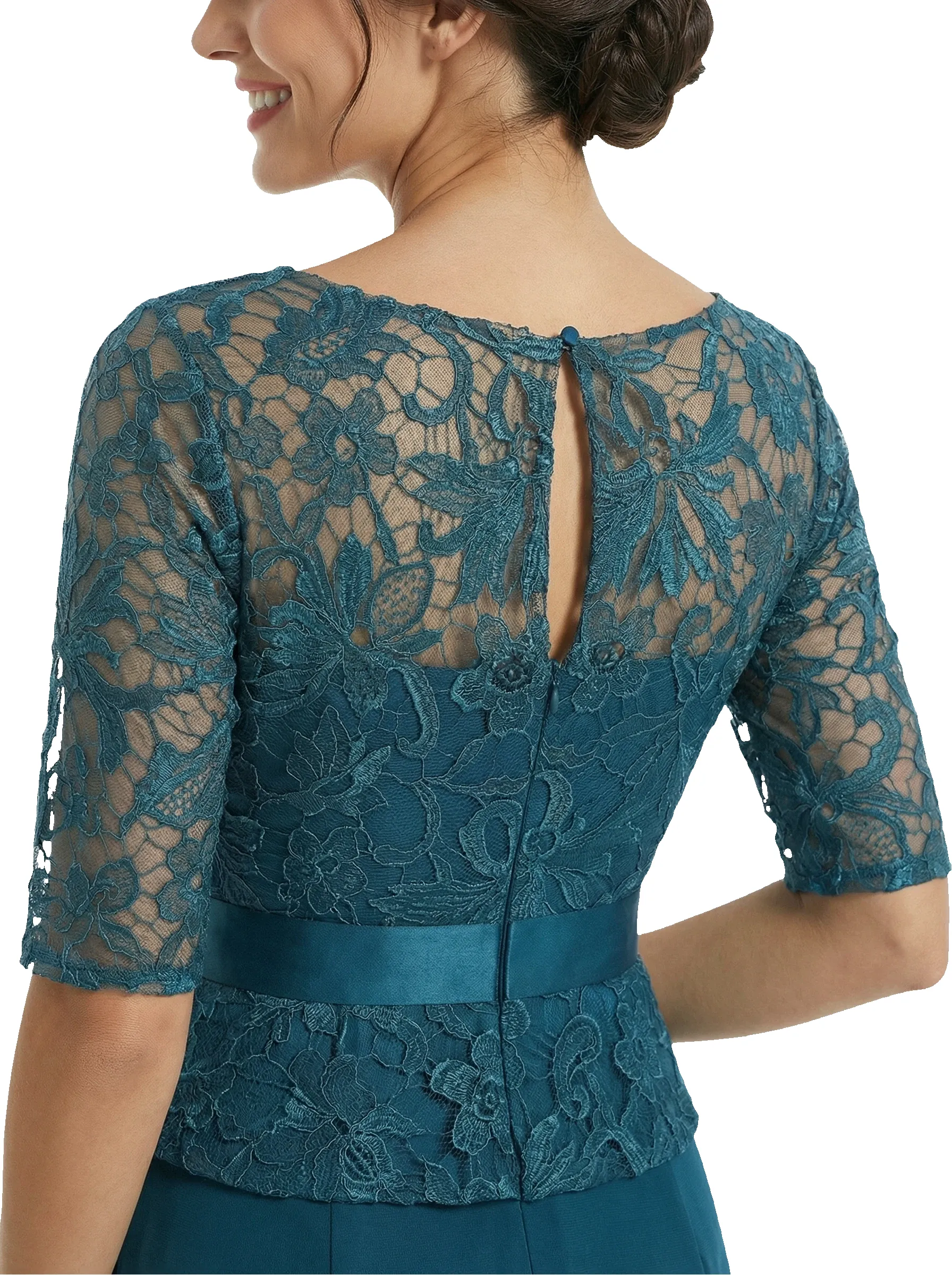 ChicSew Beautiful Mother Of The Bride Dresses V-Neck Lace Evening Gowns Floor-Length sold by ChicSew product image thumbnail 4