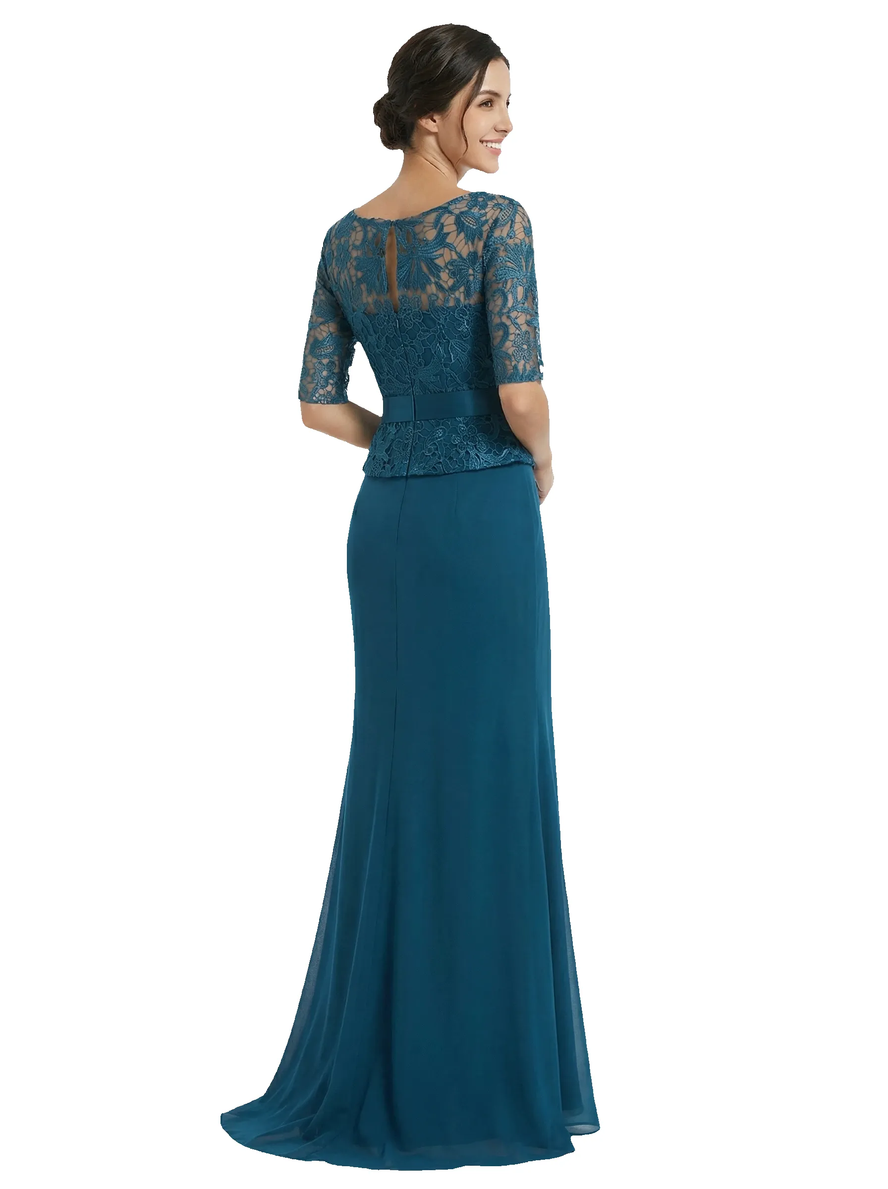 ChicSew Beautiful Mother Of The Bride Dresses V-Neck Lace Evening Gowns Floor-Length sold by ChicSew product image thumbnail 3