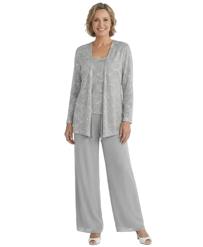 ChicSew Elegant Mother Of The Groom Pant Suits With Sequin Lace Jacket Modern Evening Set sold by ChicSew