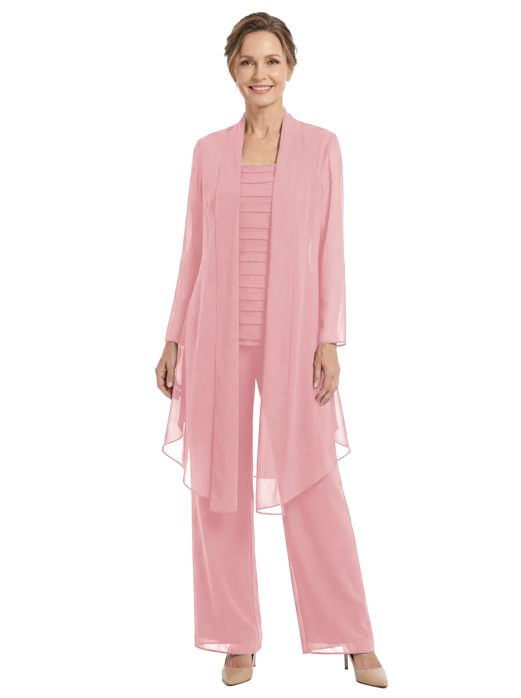 ChicSew Chiffon Mother Of The Bride Pant Suits With Long Jacket Three Piece Classy Outfits sold by ChicSew product image thumbnail 5