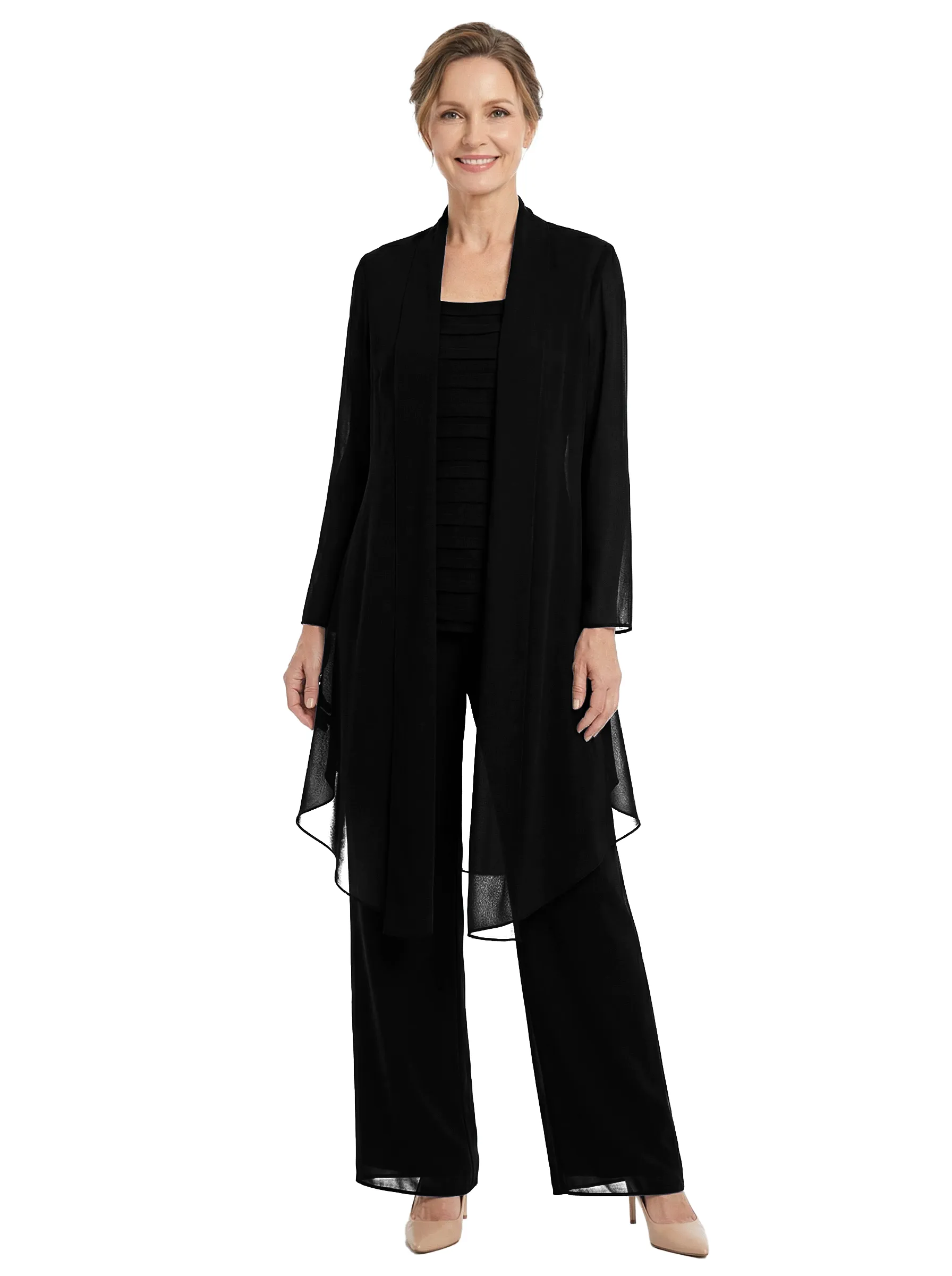 ChicSew Chiffon Mother Of The Bride Pant Suits With Long Jacket Three Piece Classy Outfits sold by ChicSew product image thumbnail 3
