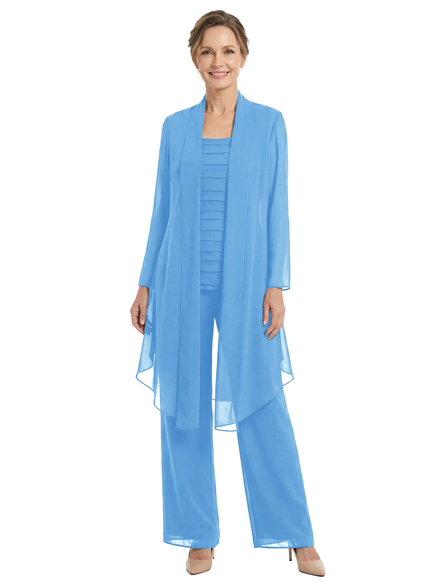 ChicSew Chiffon Mother Of The Bride Pant Suits With Long Jacket Three Piece Classy Outfits sold by ChicSew product image thumbnail 4
