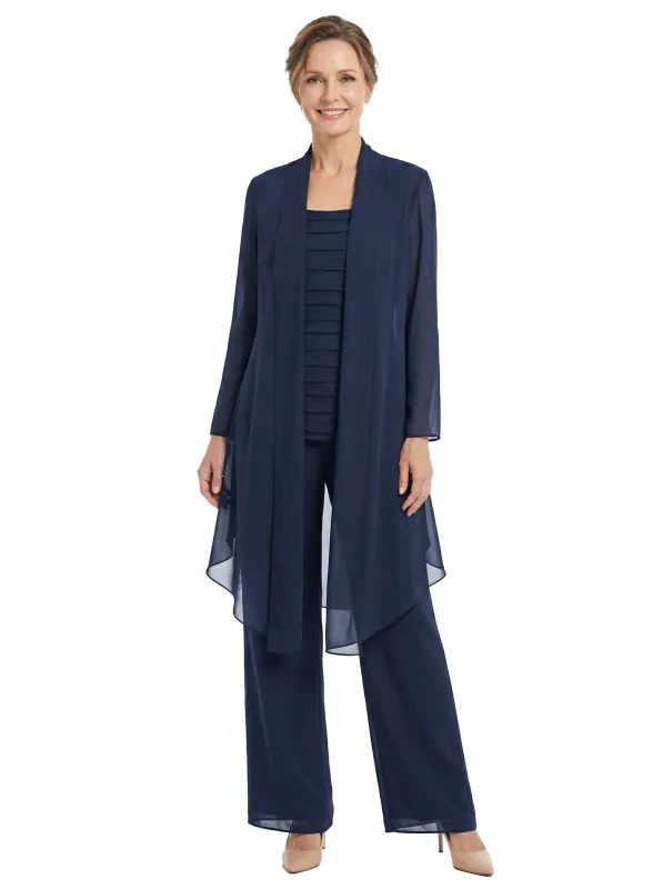 ChicSew Chiffon Mother Of The Bride Pant Suits With Long Jacket Three Piece Classy Outfits sold by ChicSew