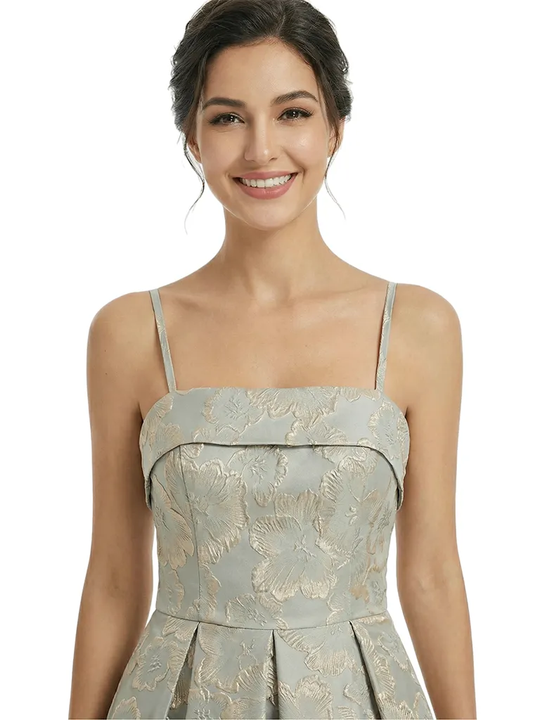 ChicSew Modern Floral Jacquard Spaghetti Straps Floor-Length A-Line Long Formal Evening Dresses sold by ChicSew product image thumbnail 2