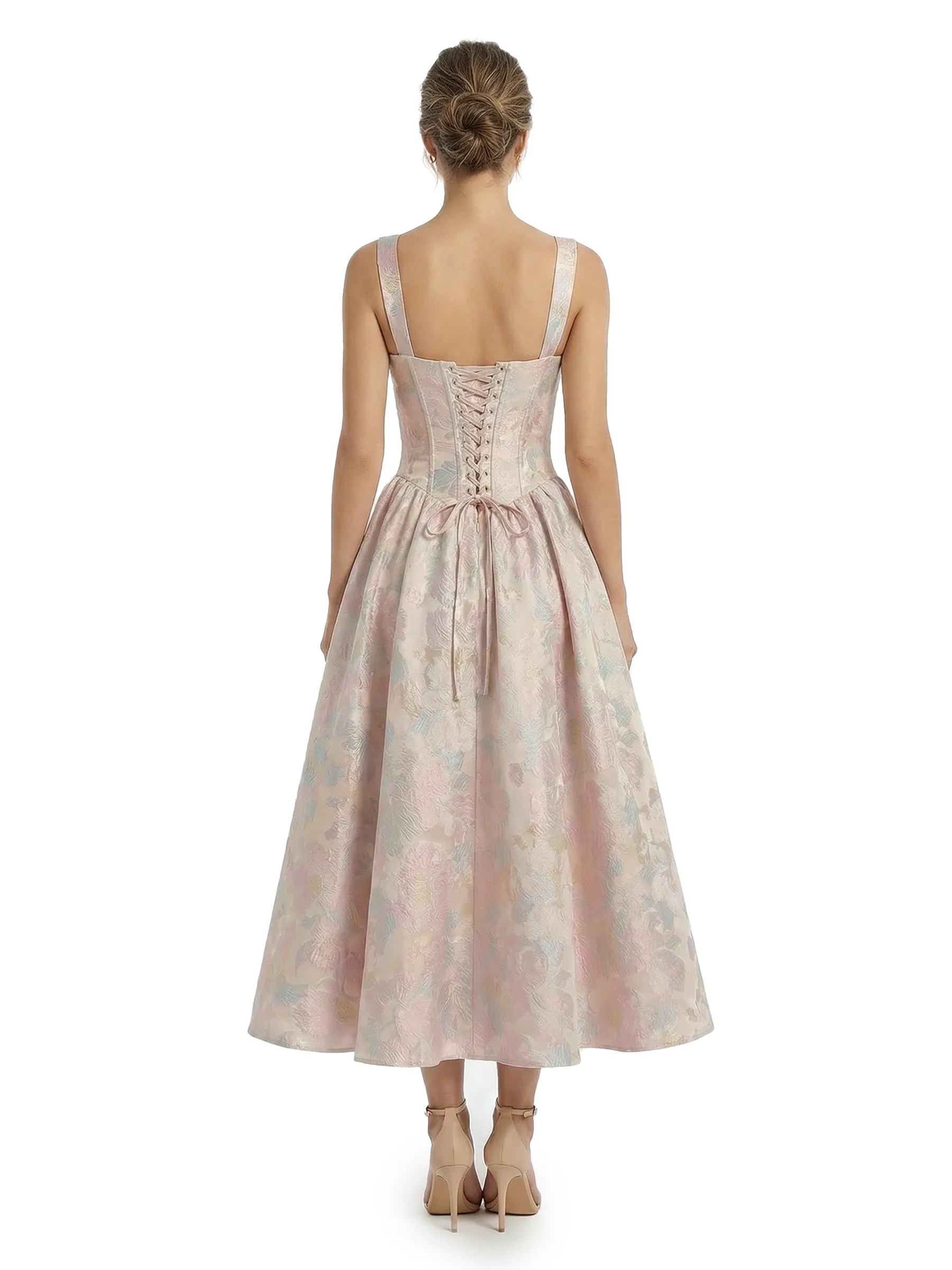 ChicSew Beautiful Jacquard Satin A-Line Boning Midi Evening Formal Dresses sold by ChicSew product image thumbnail 2