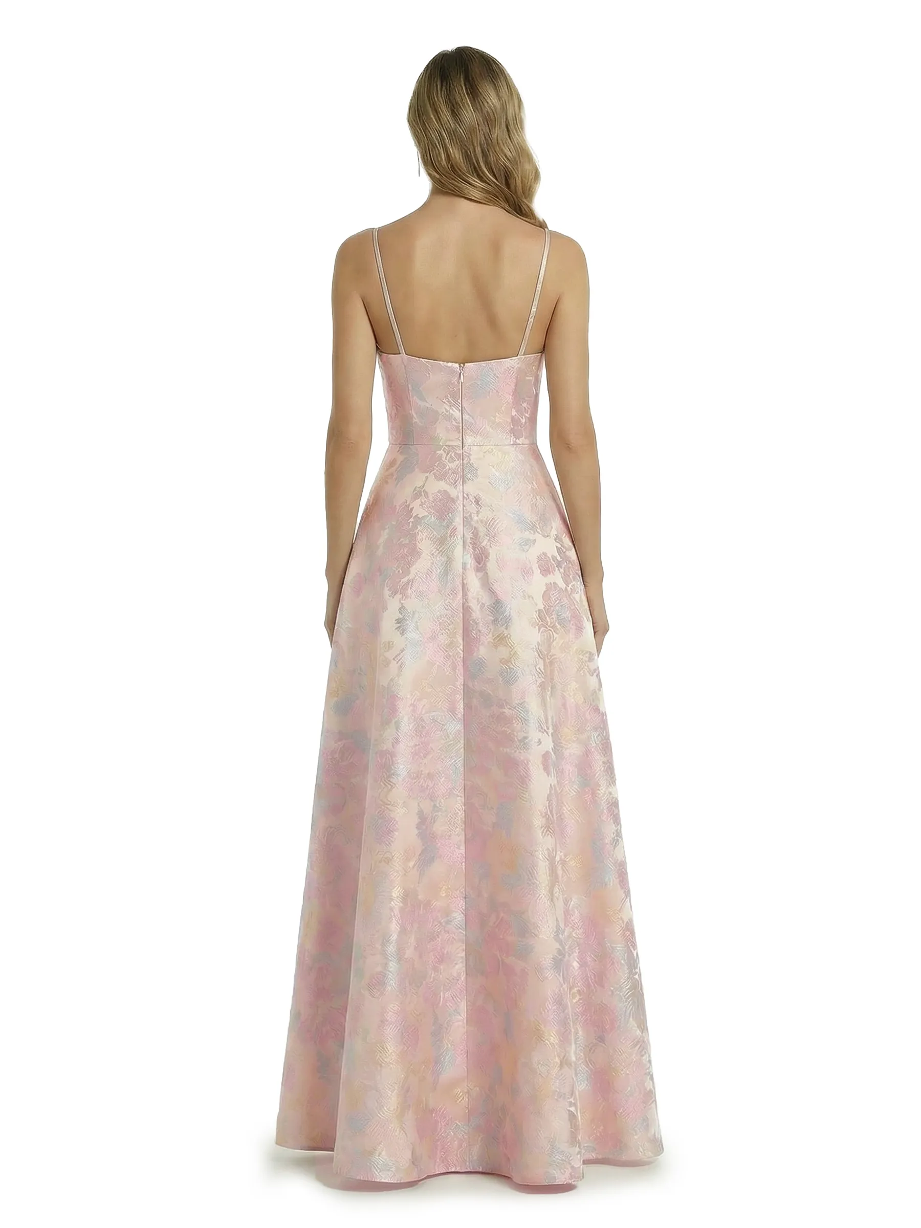 ChicSew Elegant Jacquard Satin A-Line Spaghetti Straps Maxi Evening Formal Dresses sold by ChicSew product image thumbnail 2