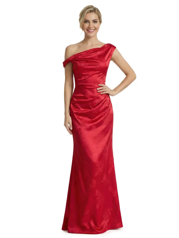 ChicSew Formal Dresses For Women Elegant Jacquard Satin Off Shoulder Mermaid Long Formal Evening Dresses sold by ChicSew