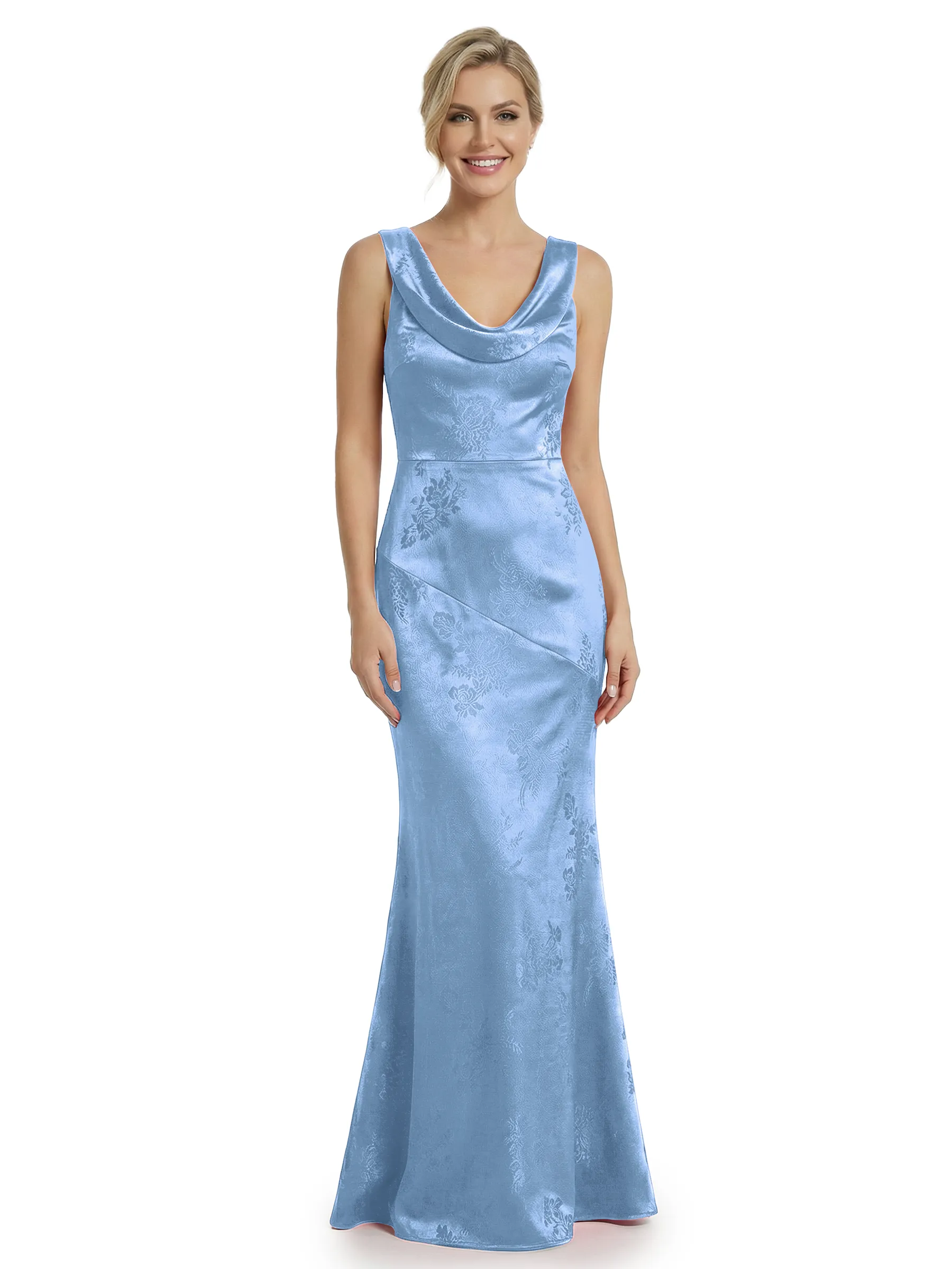 ChicSew Formal Dresses For Women Elegant Jacquard Satin V-Neck Mermaid Long Formal Evening Dresses sold by ChicSew product image thumbnail 3