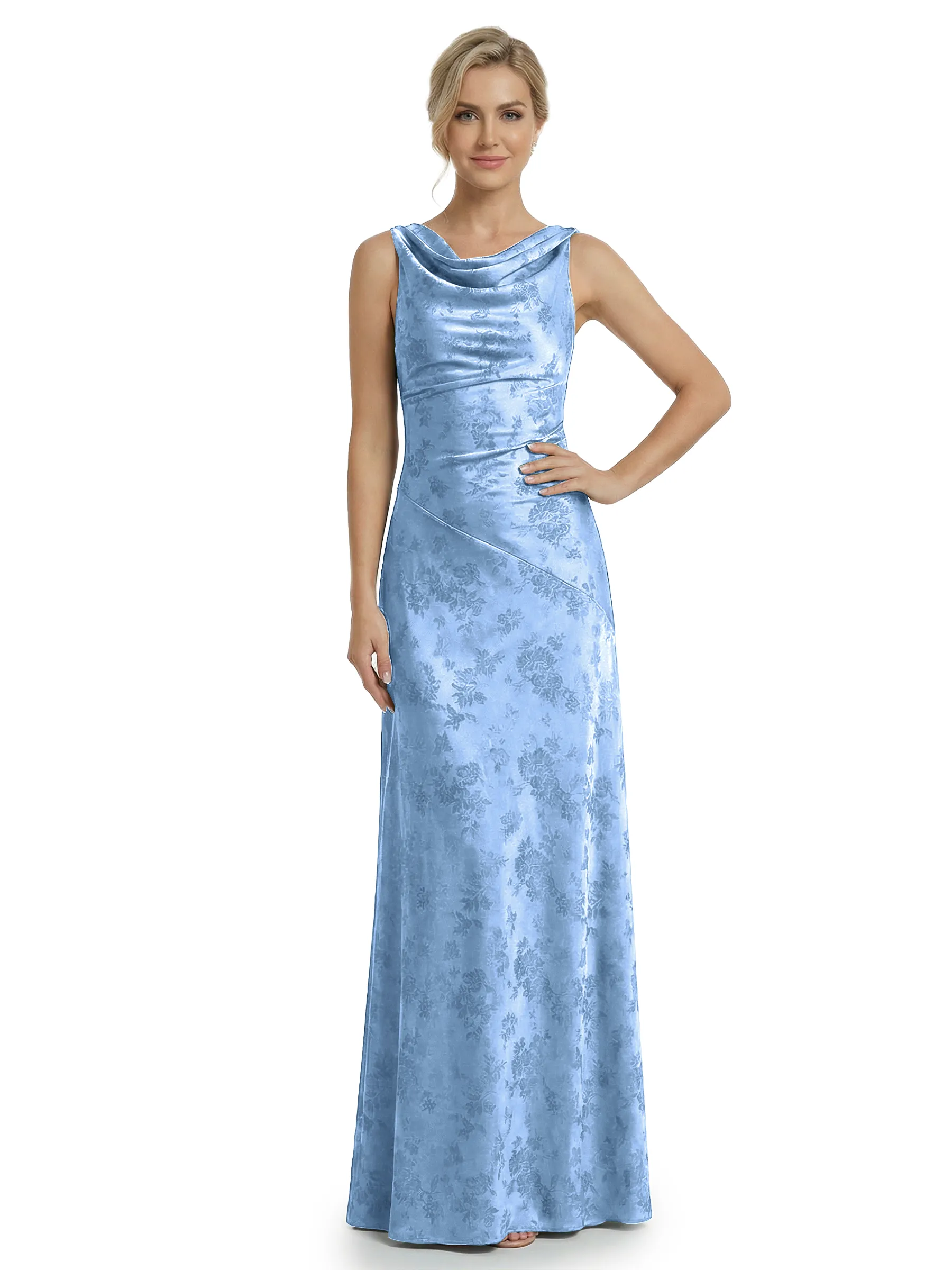 ChicSew Formal Dresses For Women Elegant Jacquard Satin Spaghetti Straps Mermaid Long Formal Evening Dresses sold by ChicSew product image thumbnail 3