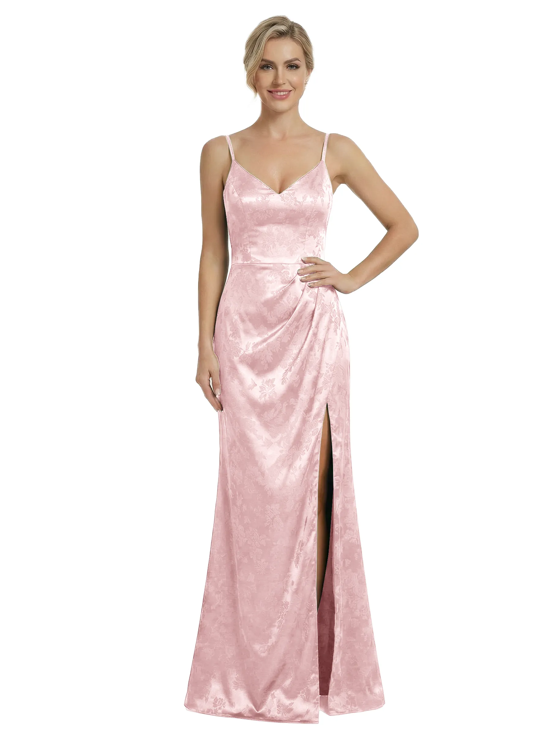 ChicSew Formal Dresses For Women Elegant Jacquard Satin Spaghetti Straps Mermaid Long Formal Evening Dresses sold by ChicSew product image thumbnail 4