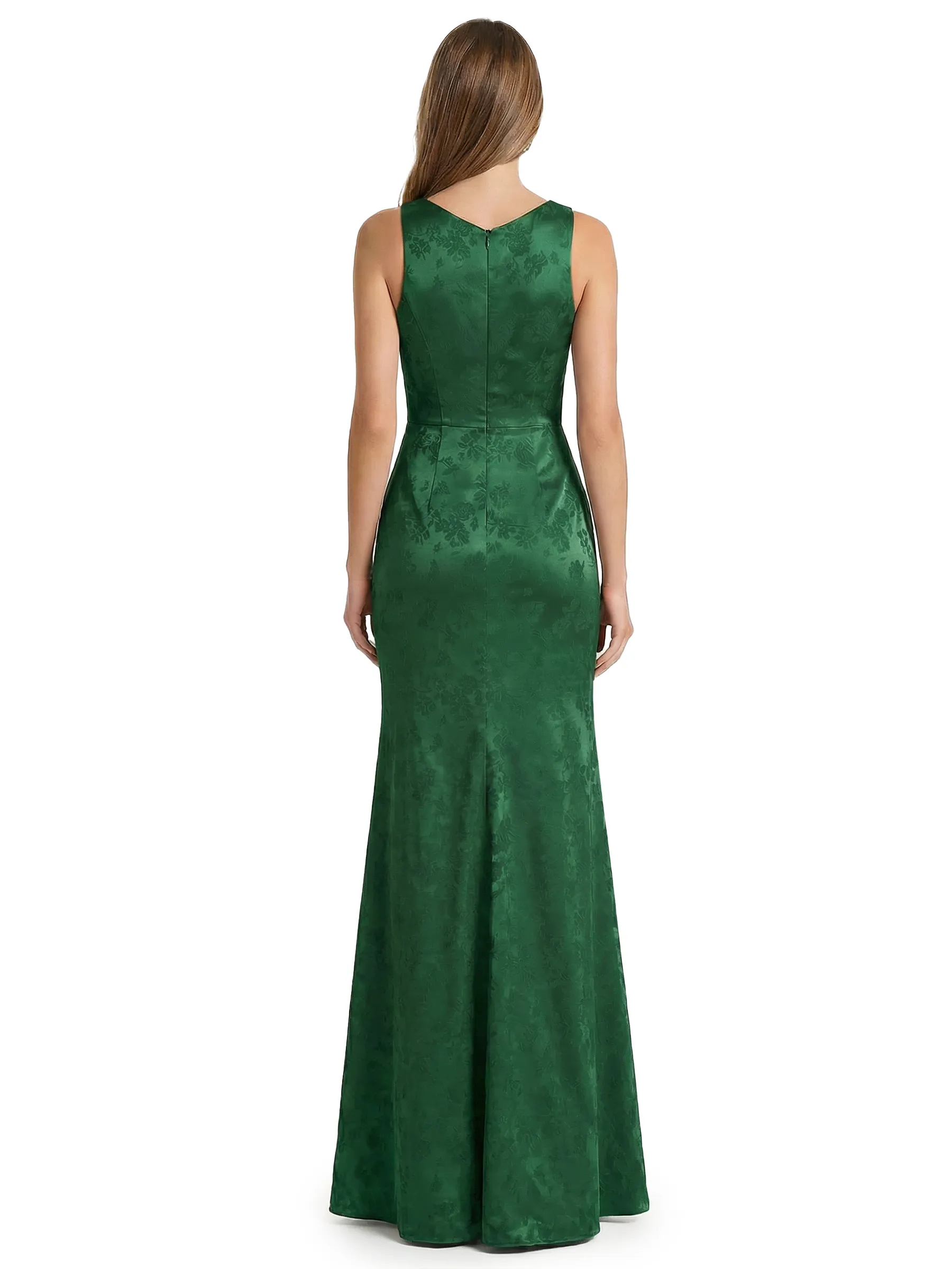 ChicSew Cowl Neck Formal Dresses For Women Elegant Jacquard Satin Spaghetti Straps Mermaid Long Formal Evening Dresses sold by ChicSew product image thumbnail 2